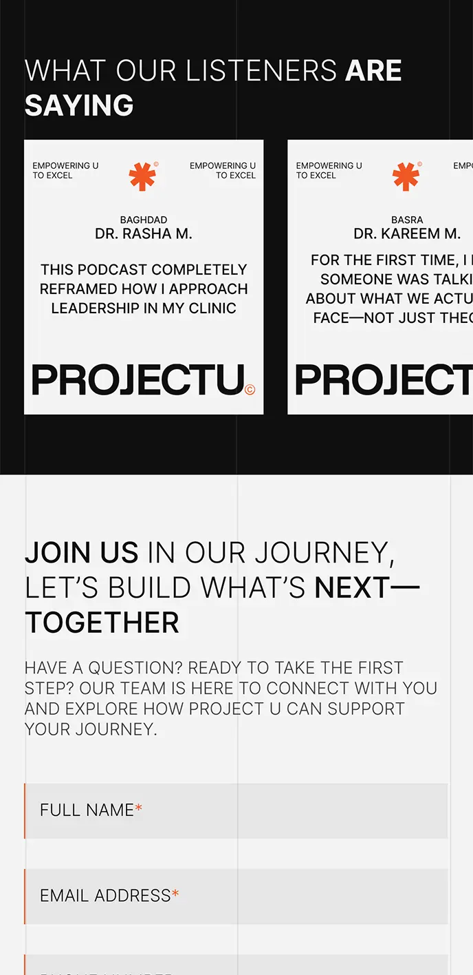 ProjectU phone user interface